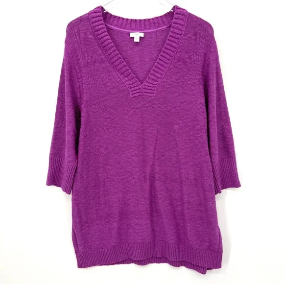 Jill Sweaters J Jill Tunic Sweater Size L Purple 34 Sleeve